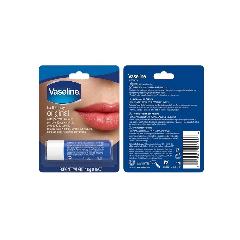 Vaseline Lip Therapy Original Lip Balm Stick Essential Moisture 0.16 oz NIP